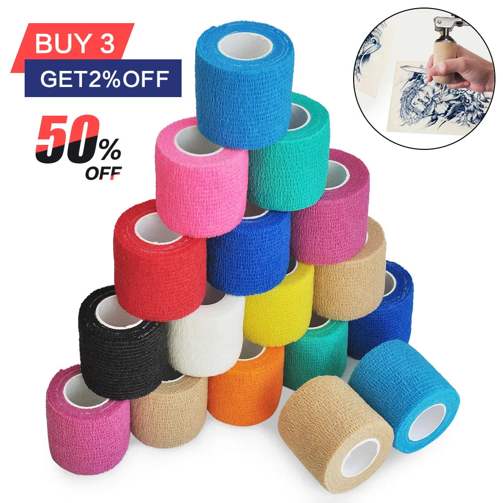 Self-adhesive elastic sports bandage