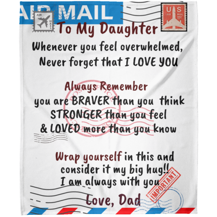 Braver Stronger Dad-Daughter Arctic Fleece Blanket 50x60