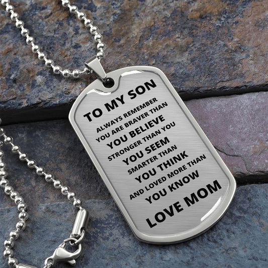 DOG TAG MOM-SON CLEAR