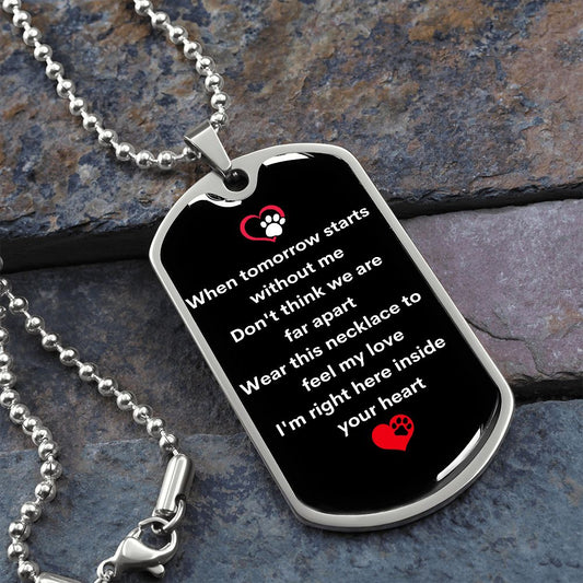 Feel My Love Pet Loss Dog Tag Necklace 1