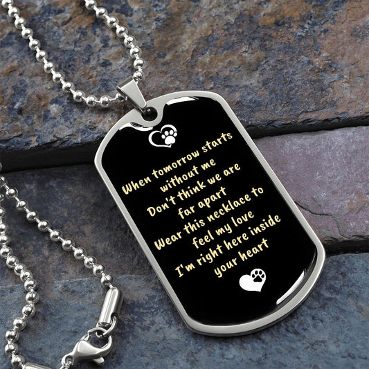 Dog Tag Memorial Necklace Feel My Love 3