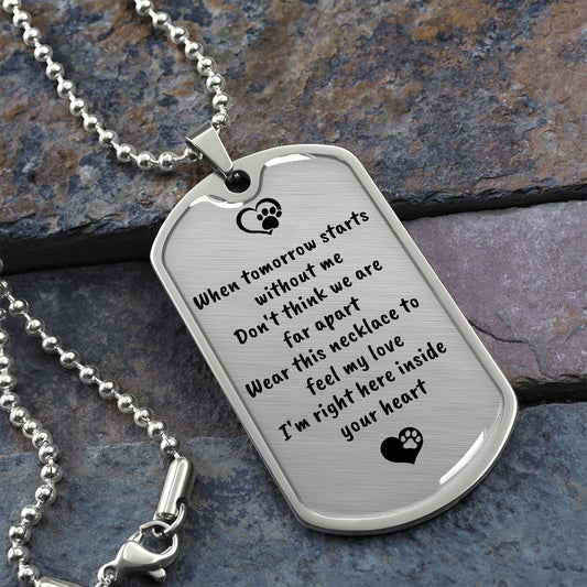 Pet Loss Dog Tag Necklace Feel My Love 2