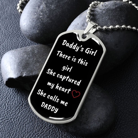 Daddy's Girl Captured Heart Dog Tag