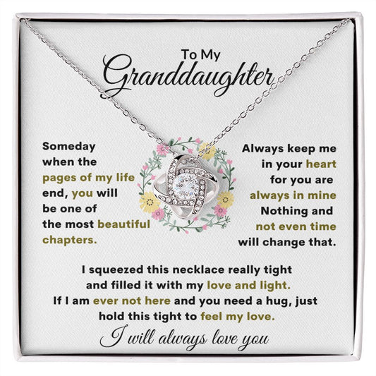 Granddaughter Pages of Life Love Knot Necklace