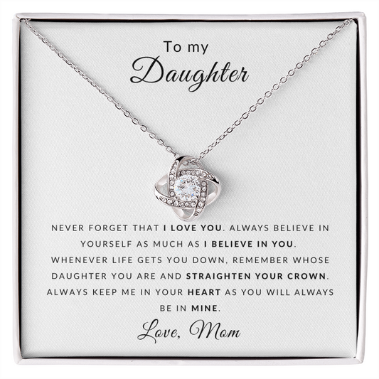 To My Daughter Love Knot Necklace-Never Forget I Love You