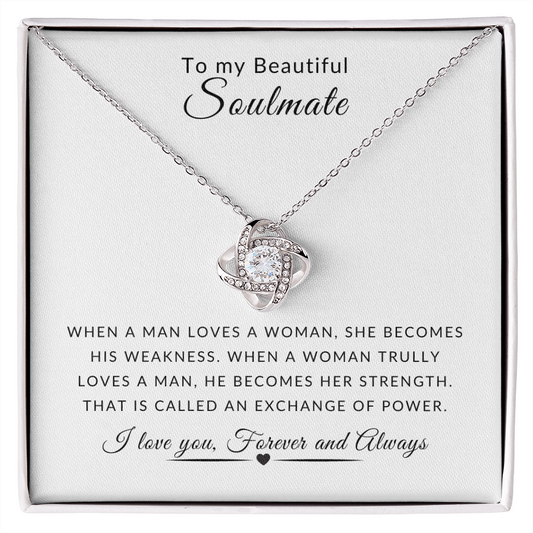 To My Beautiful Soulmate Love Knot Necklace