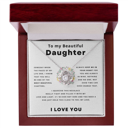 DAUGHTER-LOVE KNOT NECKLACE-PAGES OF LIFE