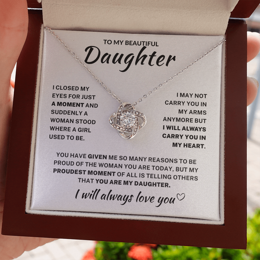 Daughter Love Knot Necklace-Proud Moment