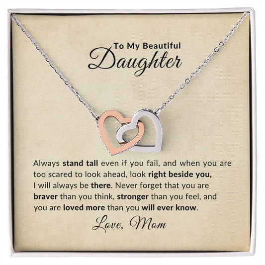 Daughter Mom Interlocking Necklace-Stand Tall