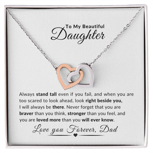 Dad Daughter Interlocking Necklace-Stand Still Plain