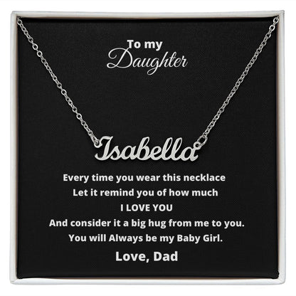 Remind Dad-Daughter Name Custom Necklace