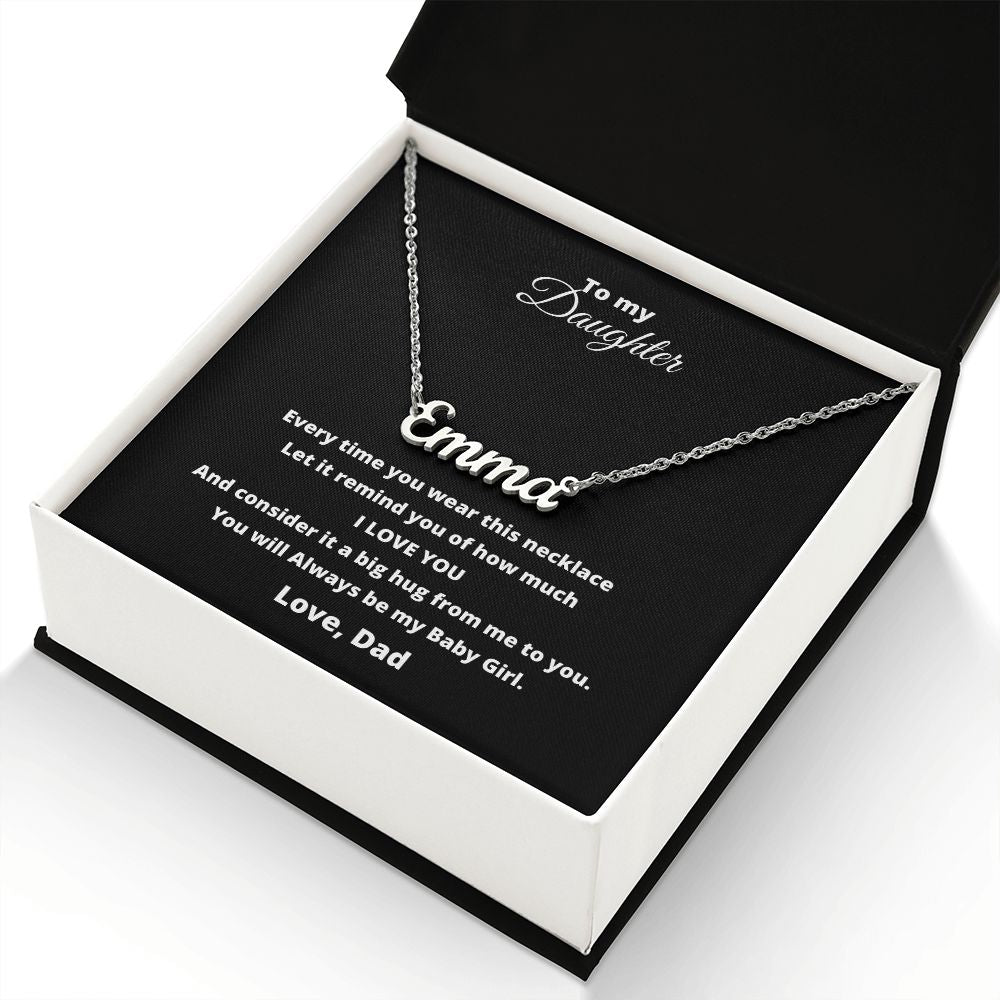 Remind Dad-Daughter Name Custom Necklace