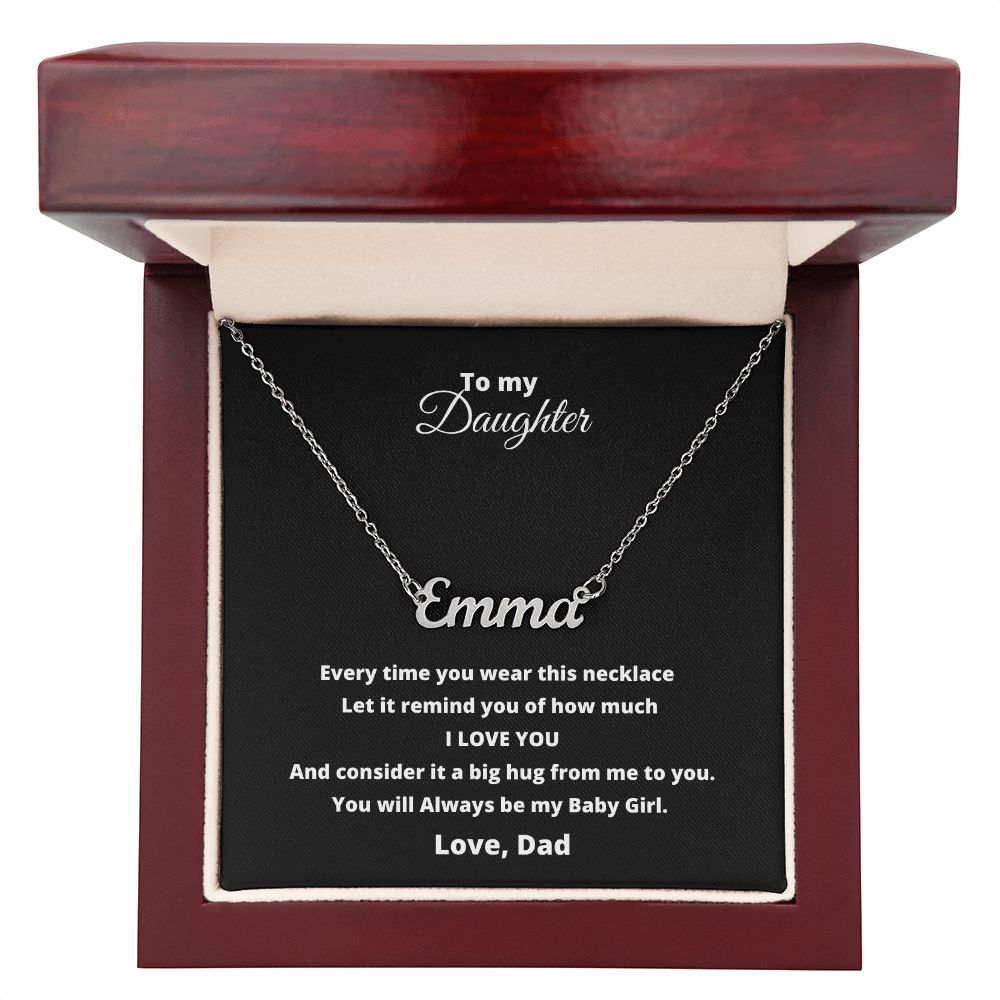 Remind Dad-Daughter Name Custom Necklace