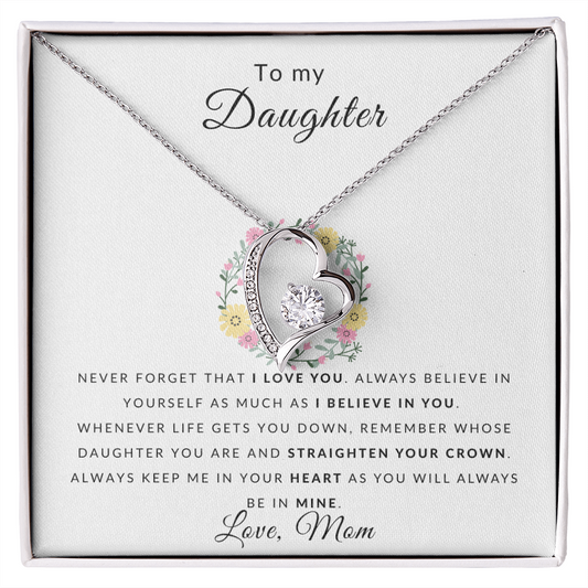 To My Daughter Forever Love Necklace- Crown